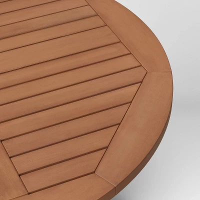 Morie Wood 4 Person Round Patio Dining Table - Threshold⢠- Image 2