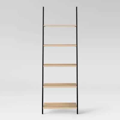 72" Loring 5 Shelf Leaning Bookshelf - Threshold⢠- Image 2