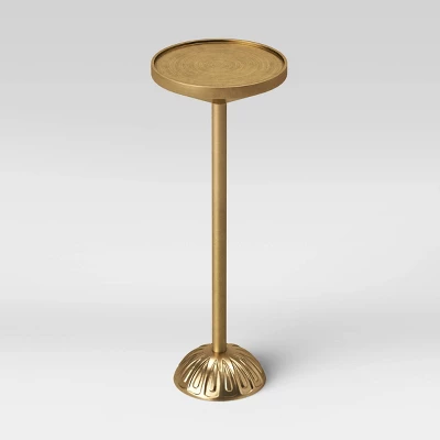 Catalana Round Figural Metal Drink Table Brass - Threshold⢠- Image 2