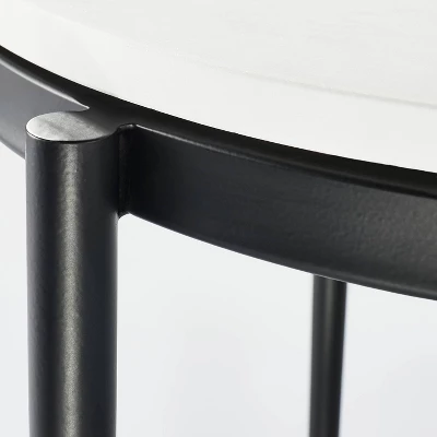 Pleasant Grove Round Marble End Table White - Threshold⢠Designed With Studio McGee - Image 4