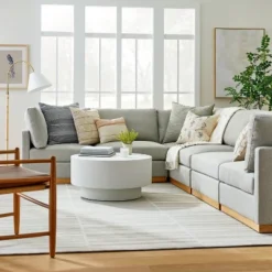 6pc Woodland Hills Modular Sectional Light Gray - Threshold⢠Designed With Studio McGee