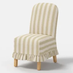Rounded Back Slipcovered Dining Chair With Ruffle - Thresholdâ˘