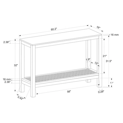Console Table With Woven Rattan Shelf Black - Threshold™ Designed With Studio McGee - Image 11